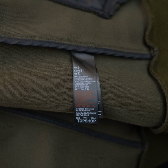 Topshop Camo Green Mesh Bomber Jacket Women’s US 2 Zip Pockets Lightweight New - Picture 9 of 11